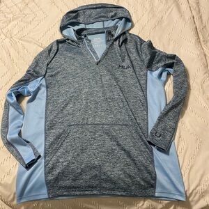 Huk Two-Tone Blue Hooded Pullover Men’s XL
